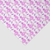 Gemustertes Aquarellpapier mit rosa Podal Seidenpapier (Ausschnitt)