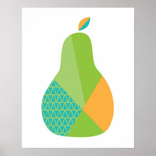 Gemustertes Birnen-Druckposter skandinavischen Sti Poster