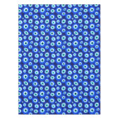 Gemustertes blaues Evil Lucky Charm Tischdecke (Vorderseite)