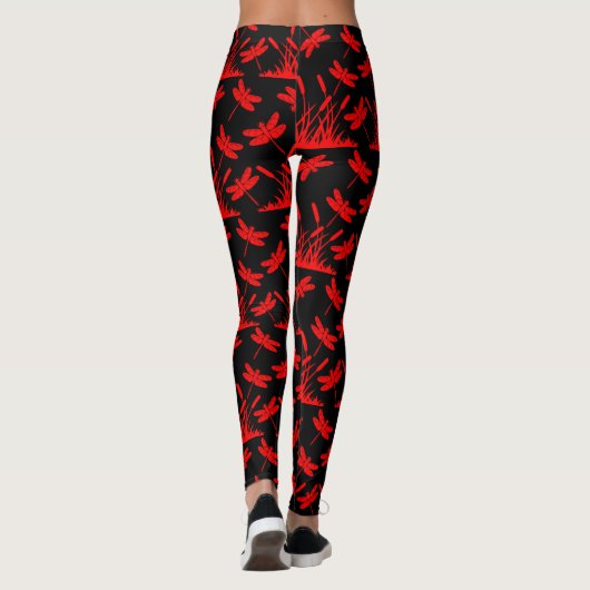 Gemustertes Dekor der Libellen Leggings (Rückseite)
