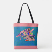 Gemustertes Design der rosa und blauen Kunst Tasche (Rückseite)