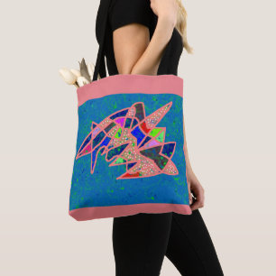 Gemustertes Design der rosa und blauen Kunst Tasche