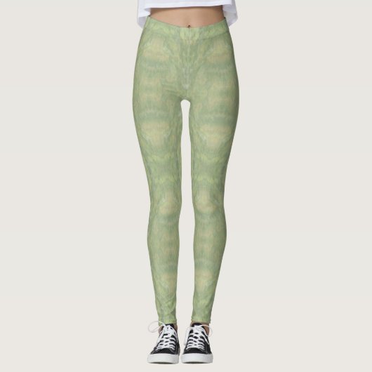Gemustertes Design mit Grün Leggings (Vorderseite)