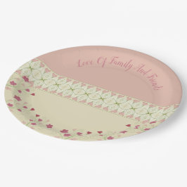 Gemustertes Design mit Herz Pappteller