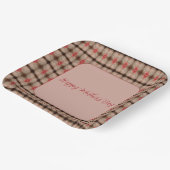 Gemustertes Design mit rosa Korallenbraun Pappteller (Gewinkelt)