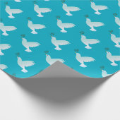 Gemustertes Dove Wrapping Paper (blau) Geschenkpapier (Ecke)