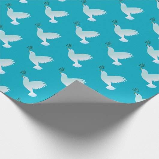 Gemustertes Dove Wrapping Paper (blau) Geschenkpapier (Ecke)