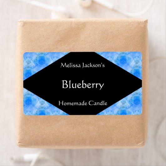 Gemustertes Etikett für blaue Seife oder Kerze (Insitu)