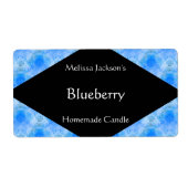 Gemustertes Etikett für blaue Seife oder Kerze (Vorne)