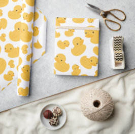 Gemustertes Faltpapier für die gelbe Ente Geschenkpapier