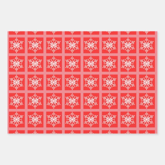 Gemustertes festes Snowflake Sortiment. Geschenkpapier Set (Vorderseite 3)