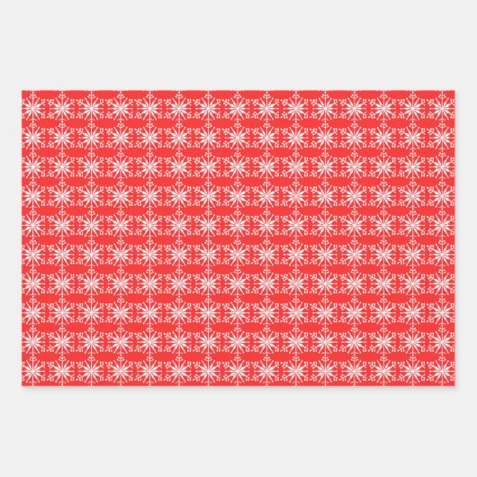 Gemustertes festes Snowflake Sortiment. Geschenkpapier Set (Vorderseite)