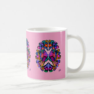 Gemustertes Gehirn entworfen rosa Tasse