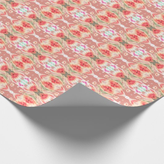 Gemustertes Geschenkpapier für Rote Koralle (Ecke)