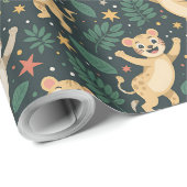 Gemustertes Geschenkpapier mit Illustrationen (Rolleneckpunkt)