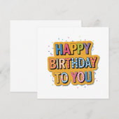 Gemustertes Happy Birthday Einladung (Vorne/Hinten)