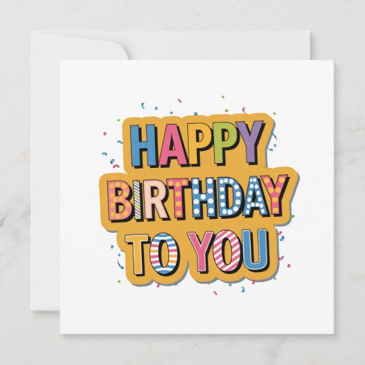 Gemustertes Happy Birthday Einladung (Vorderseite)