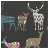 gemustertes Hirschschwarz Stoff (Nahaufnahme)