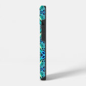 Gemustertes iPhone/iPad-Gehäuse blau und grün iPhone Hülle (Linke Seite)