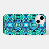 Gemustertes iPhone/iPad-Gehäuse blau und grün iPhone Hülle (Rückseite (Horizontal))