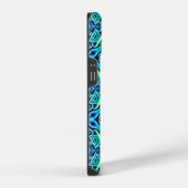 Gemustertes iPhone/iPad-Gehäuse blau und grün iPhone Hülle (Rechte Seite)