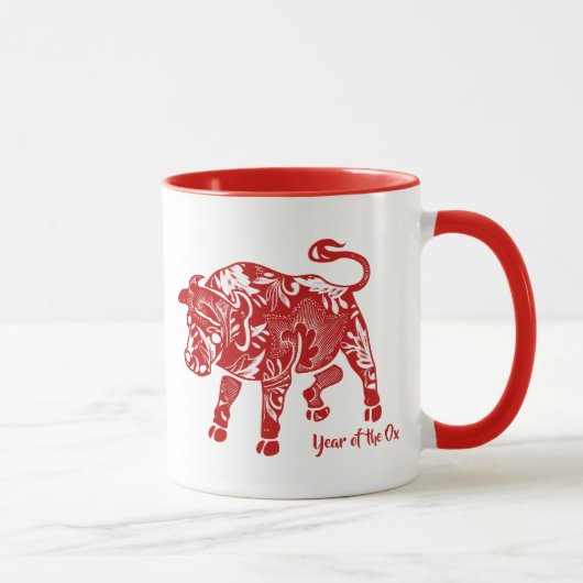 Gemustertes Jahr des OX Tasse (Rechts)