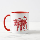 Gemustertes Jahr des OX Tasse (Links)