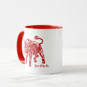 Gemustertes Jahr des OX Tasse (Vorderseite Links)
