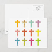 Gemustertes Kreuz Postkarte (Vorne/Hinten)