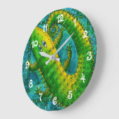 Gemustertes Krokodil Große Wanduhr (Winkel)