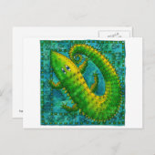 Gemustertes Krokodil Postkarte (Vorne/Hinten)