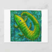 Gemustertes Krokodil Postkarte (Vorderseite)