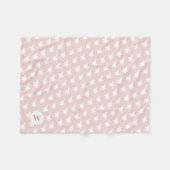 Gemustertes Monogramm-Baby Rosa F-35 Fleecedecke (Vorderseite (Horizontal))