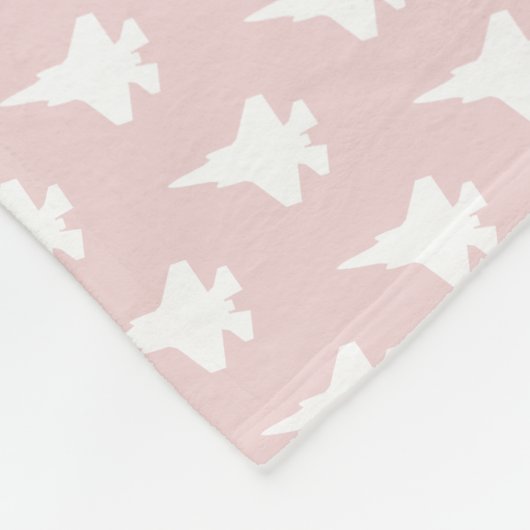 Gemustertes Monogramm-Baby Rosa F-35 Fleecedecke (Ecke)