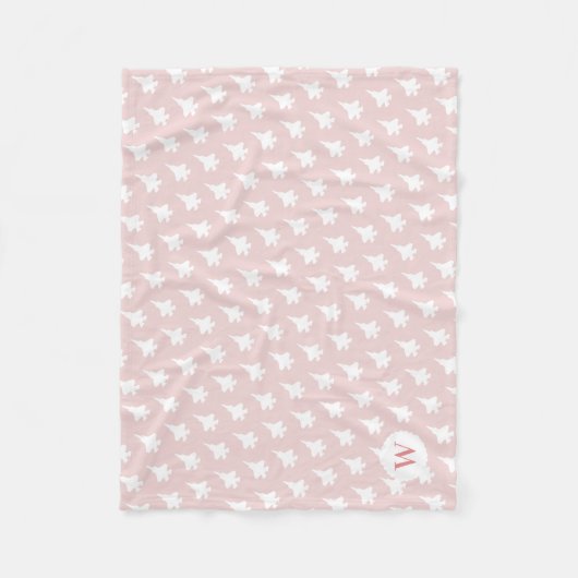 Gemustertes Monogramm-Baby Rosa F-35 Fleecedecke (Vorderseite)