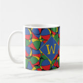 Gemustertes Monogramm des Circus Juggling Artist Kaffeetasse (Links)