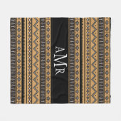 Gemustertes Monogramm für die schwarze und weiße A Fleecedecke (Vorderseite (Horizontal))
