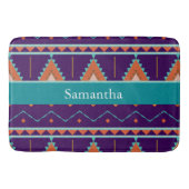 Gemustertes Monogramm für die Stammzellen Aztec Badematte (Vorderseite)