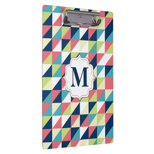 Gemustertes Monogramm-Lehrer-Büro-Klippbrett Klemmbrett (Rechts)