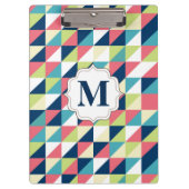 Gemustertes Monogramm-Lehrer-Büro-Klippbrett Klemmbrett (Vorderseite)