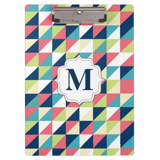 Gemustertes Monogramm-Lehrer-Büro-Klippbrett Klemmbrett (Vorderseite)