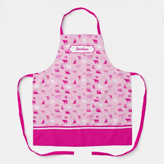 Gemustertes Muster in Pink Schürze (Vorderseite)