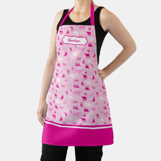 Gemustertes Muster in Pink Schürze (InSitu)