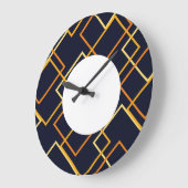 Gemustertes Neuralorange Große Wanduhr (Winkel)