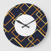 Gemustertes Neuralorange Große Wanduhr (Vorderseite)