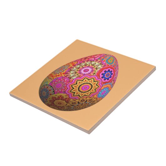 Gemustertes Osterei Fliese (Seite)