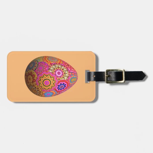 Gemustertes Osterei Gepäckanhänger (Vorderseite horizontal)