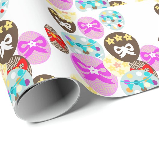 Gemustertes Ostereier Geschenkpapier (Rolleneckpunkt)