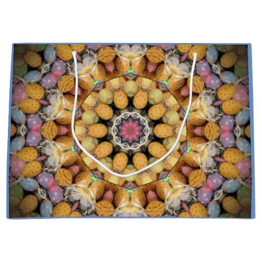 Gemustertes Ostereier Mandala Grosses Große Geschenktüte (Vorderseite)