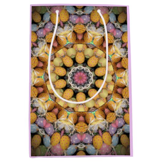 Gemustertes Ostereier Mandala Mittlere Geschenktüte (Vorderseite)